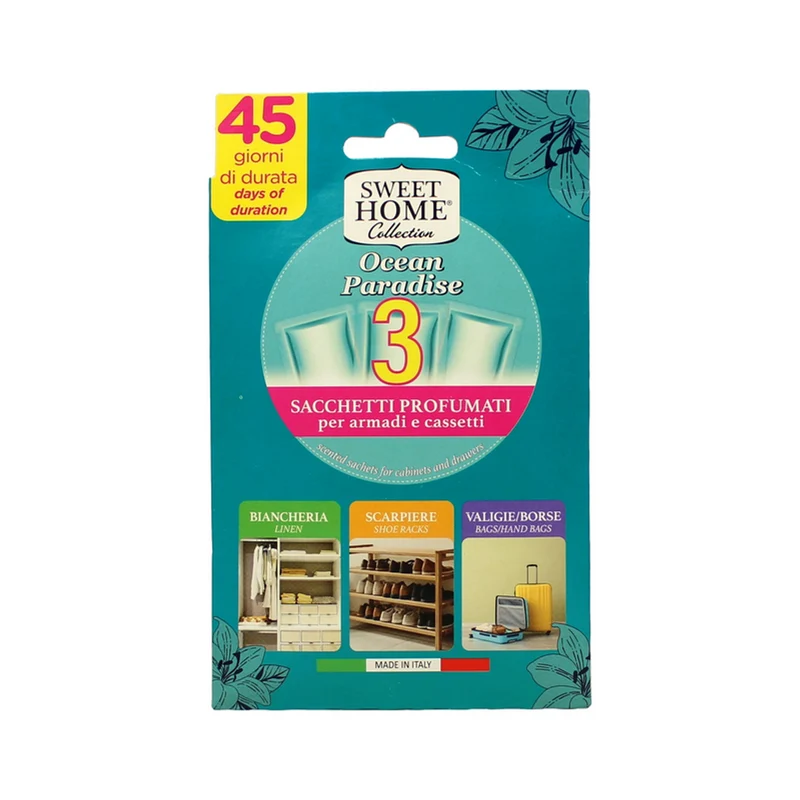 Sweet Home - Sacchetti Profumati Ocean Paradise Per Cassetti E Armadi - 3 Pezzi