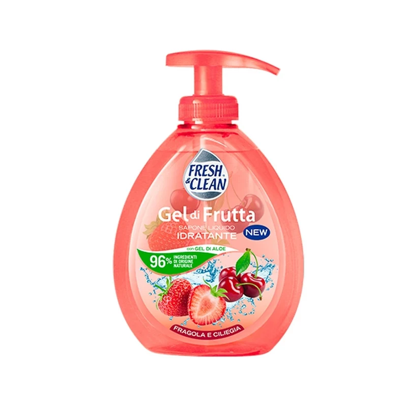 Fresh&Clean Sapone Liquido Gel Fragola&Ciliegia 300Ml