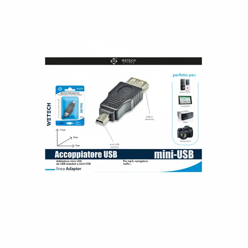 Wetech Adattatore Usb Mini-Usb Femmina