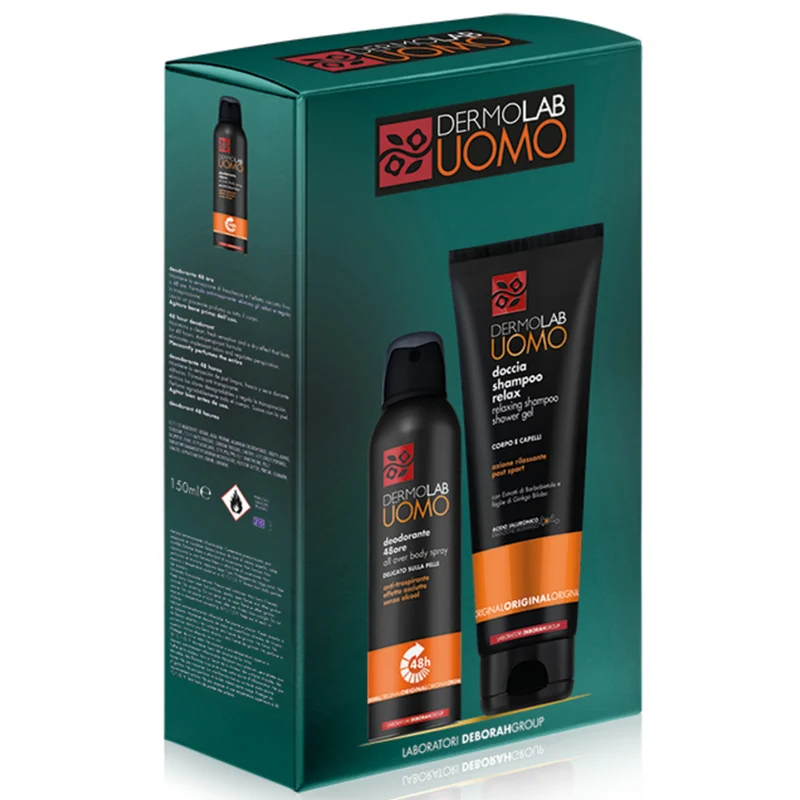 DERMOLAB - Uomo Cofanetto - Docciashampoo Original + Deo Original New