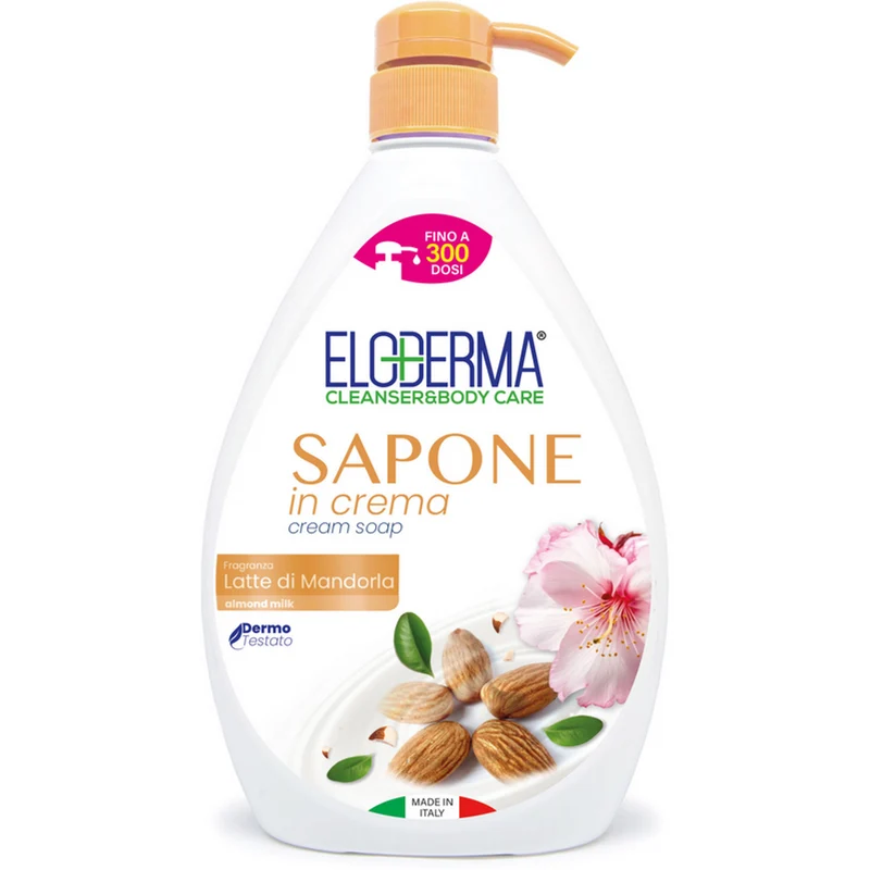 Eloderma - Sapone In Crema Mani Latte Di Mandorla Con Erogatore - 1000 Ml