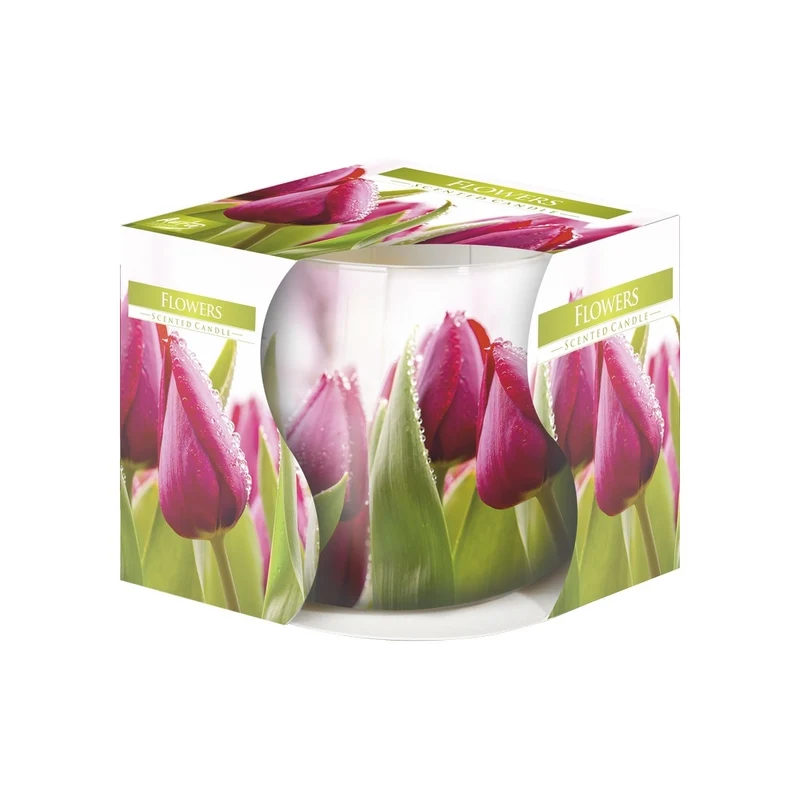 Bispol® Candela Profumata In Vetro c/Disegno Fiori