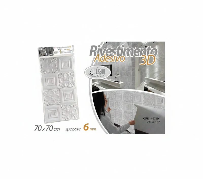 Gicos Rivestimento 3D effetto piastrella 6Mm 70*70Cm