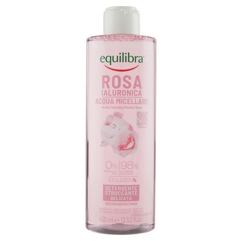 equilibra Rosa Ialuronica Acqua Micellare Detergente Struccante Delicata 400 ml