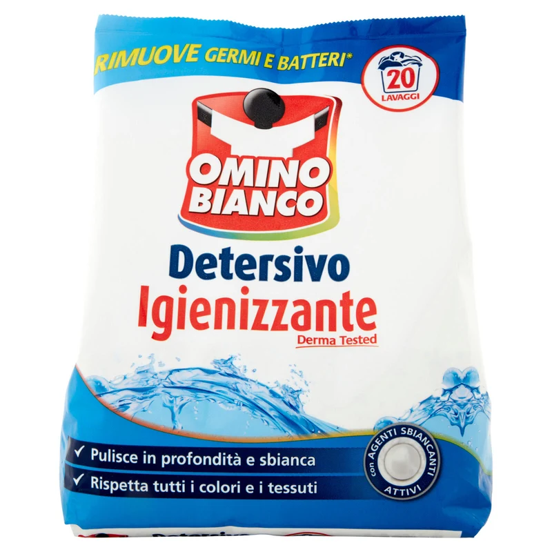 Omino Bianco - Detersivo Lavatrice Igienizzante in Polvere, 20 Lavaggi